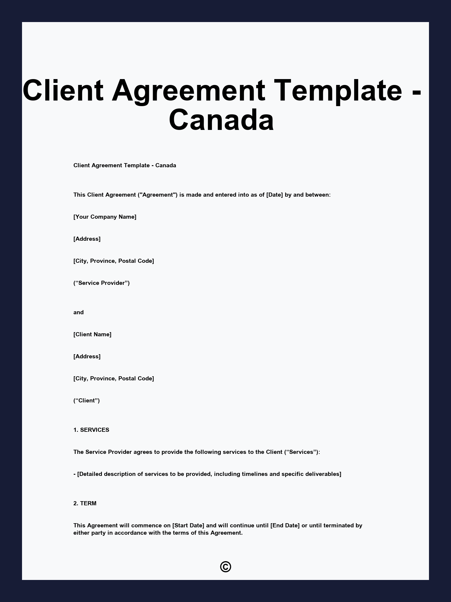 Client Agreement Template - Canada